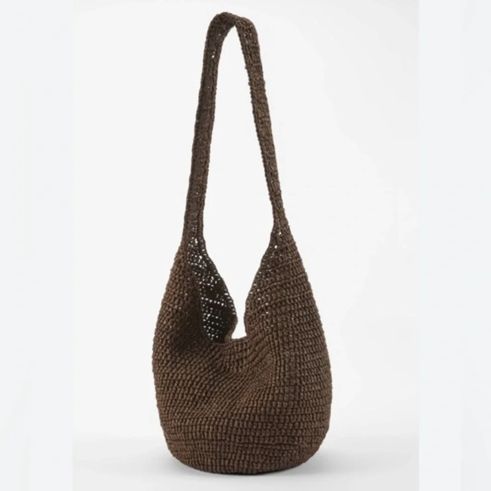 J Jill Boho Raffia Woven Shoulder Bucket Bag 2025 Color BROWN NWT $69. Gift
